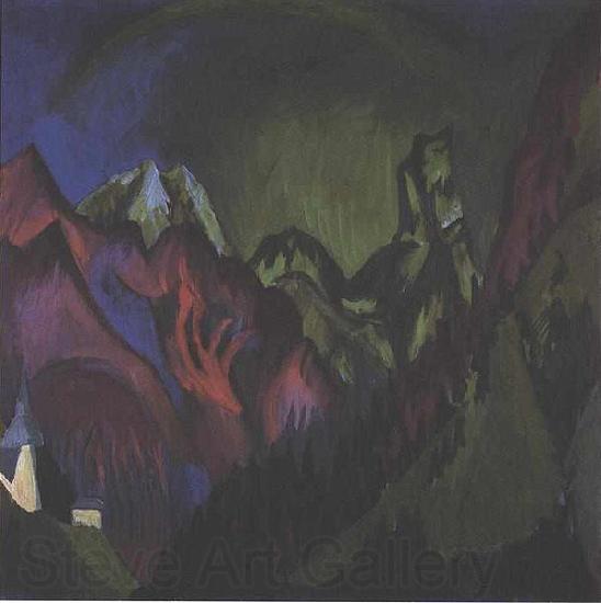 Ernst Ludwig Kirchner Tinzenhorn Zugen gorge near Monstein Spain oil painting art